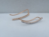 0.16 Carat (ctw) 10K Rose Gold Round White Diamond Ladies Crawler Climber Earrings
