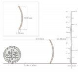0.16 Carat (ctw) 10K Rose Gold Round White Diamond Ladies Crawler Climber Earrings