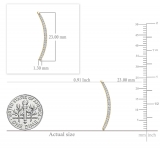 0.16 Carat (ctw) 10K Yellow Gold Round White Diamond Ladies Crawler Climber Earrings