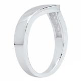 10K White Gold Ladies Anniversary Wedding Stackable Contour Band Guard Ring