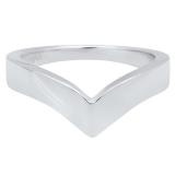 10K White Gold Ladies Anniversary Wedding Stackable Contour Band Guard Ring