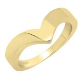 10K Yellow Gold Ladies Anniversary Wedding Stackable Contour Band Guard Ring