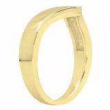 10K Yellow Gold Ladies Anniversary Wedding Stackable Contour Band Guard Ring
