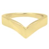 10K Yellow Gold Ladies Anniversary Wedding Stackable Contour Band Guard Ring
