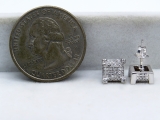 0.25 Carat (ctw) 14K White Gold Round Diamond Dice Shaped Hip Hop Mens Stud Earrings 1/4 CT