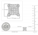 0.25 Carat (ctw) 14K White Gold Round Diamond Dice Shaped Hip Hop Mens Stud Earrings 1/4 CT