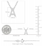 0.12 Carat (ctw) 14K White Gold Diamond Uppercase Letter A Initial Pendant (Silver Chain Included)