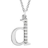 0.05 Carat (ctw) Round Diamond Lowercase Letter 'd' Initial Pendant 10K White Gold