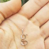 0.05 Carat (ctw) Round Diamond Lowercase Letter 'g' Initial Pendant 10K White Gold