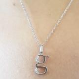 0.05 Carat (ctw) Round Diamond Lowercase Letter 'g' Initial Pendant 10K White Gold