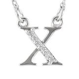0.05 Carat (ctw) Round Diamond Lowercase Letter 'x' Initial Pendant 10K White Gold