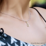0.05 Carat (ctw) Round Diamond Lowercase Letter 'b' Initial Pendant 10K Yellow Gold