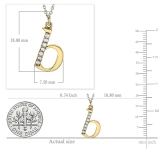 0.05 Carat (ctw) Round Diamond Lowercase Letter 'b' Initial Pendant 10K Yellow Gold