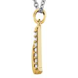 0.05 Carat (ctw) Round Diamond Lowercase Letter 'd' Initial Pendant 10K Yellow Gold