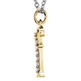 0.05 Carat (ctw) Round Diamond Lowercase Letter 'f' Initial Pendant 10K Yellow Gold