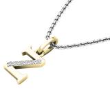 0.05 Carat (ctw) Round Diamond Lowercase Letter 'z' Initial Pendant 10K Yellow Gold