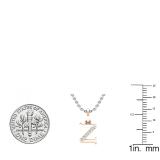 0.05 Carat (ctw) Round Diamond Lowercase Letter 'z' Initial Pendant 14K Rose Gold