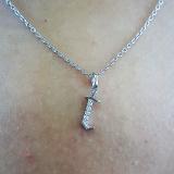 0.05 Carat (ctw) Round Diamond Lowercase Letter 't' Initial Pendant 14K White Gold
