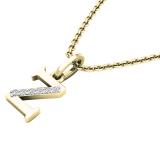 0.05 Carat (ctw) Round Diamond Lowercase Letter 'z' Initial Pendant 14K Yellow Gold