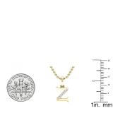 0.05 Carat (ctw) Round Diamond Lowercase Letter 'z' Initial Pendant 14K Yellow Gold