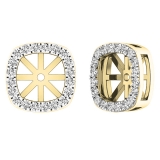 0.30 Carat (ctw) 10K Yellow Gold Round Diamond Removable Jackets For Stud Earrings 1/3 CT