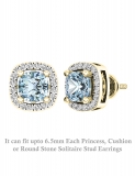 0.30 Carat (ctw) 10K Yellow Gold Round Diamond Removable Jackets For Stud Earrings 1/3 CT