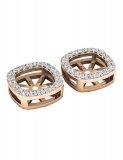 0.30 Carat (ctw) 14K Rose Gold Round Diamond Removable Jackets For Stud Earrings 1/3 CT