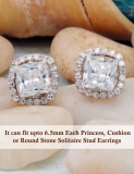 0.30 Carat (ctw) 14K Rose Gold Round Diamond Removable Jackets For Stud Earrings 1/3 CT