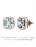 0.30 Carat (ctw) 14K Rose Gold Round Diamond Removable Jackets For Stud Earrings 1/3 CT
