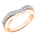 0.50 Carat (ctw) 10K Rose Gold Round Diamond Ladies Anniversary Wedding Guard Contour Band 1/2 CT