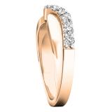 0.50 Carat (ctw) 10K Rose Gold Round Diamond Ladies Anniversary Wedding Guard Contour Band 1/2 CT