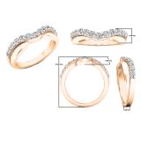 0.50 Carat (ctw) 10K Rose Gold Round Diamond Ladies Anniversary Wedding Guard Contour Band 1/2 CT