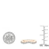 0.50 Carat (ctw) 10K Rose Gold Round Diamond Ladies Anniversary Wedding Guard Contour Band 1/2 CT