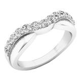 0.50 Carat (ctw) 10K White Gold Round Diamond Ladies Anniversary Wedding Guard Contour Band 1/2 CT