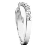 0.50 Carat (ctw) 10K White Gold Round Diamond Ladies Anniversary Wedding Guard Contour Band 1/2 CT