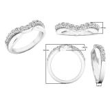 0.50 Carat (ctw) 10K White Gold Round Diamond Ladies Anniversary Wedding Guard Contour Band 1/2 CT