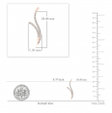 0.20 Carat (ctw) 10K Rose Gold Round Diamond Ladies Double Row Crawler Climber Earrings 1/4 CT