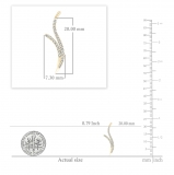 0.20 Carat (ctw) 18K Yellow Gold Round Diamond Ladies Double Row Crawler Climber Earrings 1/4 CT