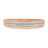 0.07 Carat (ctw) 14K Rose Gold Round White Diamond Men's Wedding Band