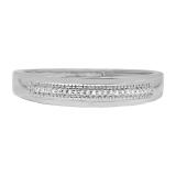 0.07 Carat (ctw) 14K White Gold Round White Diamond Men's Wedding Band