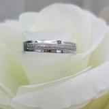 0.07 Carat (ctw) 14K White Gold Round White Diamond Men's Wedding Band
