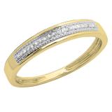 0.07 Carat (ctw) 14K Yellow Gold Round White Diamond Men's Wedding Band