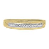 0.07 Carat (ctw) 14K Yellow Gold Round White Diamond Men's Wedding Band