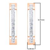 0.28 Carat (ctw) 10K Rose Gold Princess White Diamond Huggie Hoop Earrings 1/4 CT