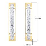 0.28 Carat (ctw) 10K Yellow Gold Princess White Diamond Huggie Hoop Earrings 1/4 CT