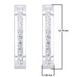 0.28 Carat (ctw) 14K White Gold Princess White Diamond Huggie Hoop Earrings 1/4 CT