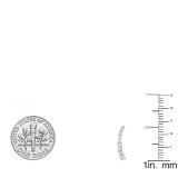 0.13 Carat (ctw) 14K White Gold Round White Diamond Ladies Crawler Climber Earring (Only 1pc)