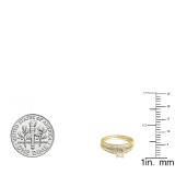 0.55 Carat (ctw) 14K Yellow Gold Princess & Round Diamond Ladies Engagement Wedding Ring Set