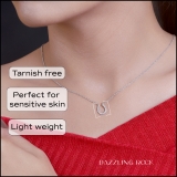 0.13 Carat (ctw) 10K White Gold Round Diamond Ladies Horseshoe Pendant (Silver Chain Included)