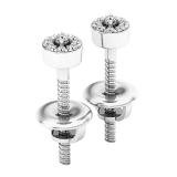 0.05 Carat (ctw) 10K White Gold Round White Diamond Ladies Cluster Stud Earrings